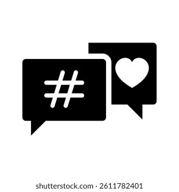 chat, love, hashtag vector icons for social media and websites