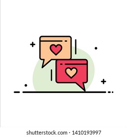 Chat, Love, Heart, Wedding  Business Flat Line Filled Icon Vector Banner Template