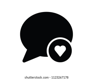chat love icon design round illustration,glyph style design, designed for web and app