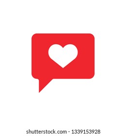 Chat love icon design template vector isolated illustration