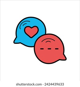 chat love icon with white background vector