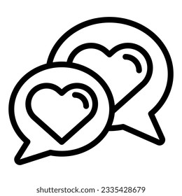 Chat for love line icon. Speech bubble with heart vector illustration isolated on white. Love message outline style design, designed for web and app. Eps 10