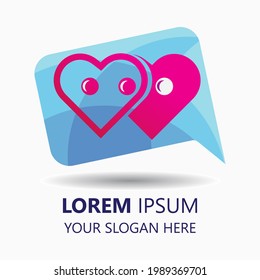 chat love logo design template. gradient style logo. chat, talk, love illustration vector