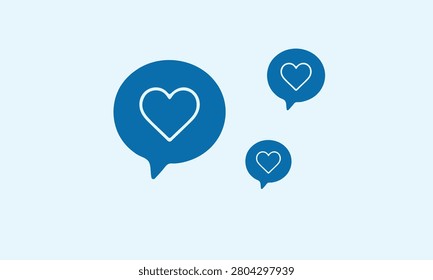 Chat Love Notification Icon Flat Design