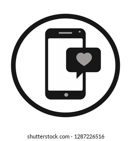 chat love phone vector icon
