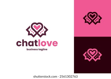 chat love vector logo design