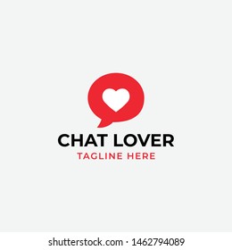 Chat lover logo design template vector isolated