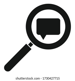 Chat magnifier icon. Simple illustration of chat magnifier vector icon for web design isolated on white background