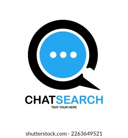 chat magnifying glass vector logo design. Suitable for business, web, media social