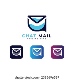 Mensaje de correo de chat Concepto de diseño moderno y mínimo e icono de aplicación