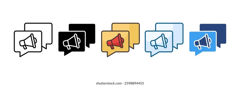 Chat Marketing Icon Set Multiple Style Collection