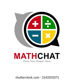 Chat mathematic logo vector design. Suitable for education, media social, accounting, and mark symbol