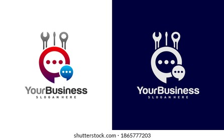 Chat Mechanic logo vector template, Creative Mechanic logo design concepts