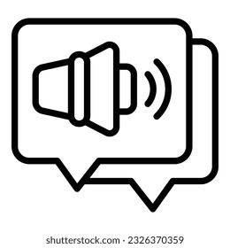 Chat megaphone icon outline vector. Kol leader. Social media