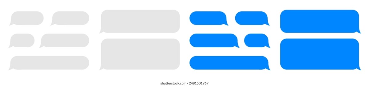Chat message blank frame. Speech bubble dialog template.