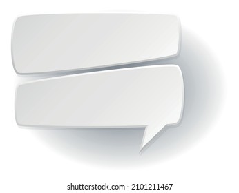 Chat message. Blank white paper speech balloon