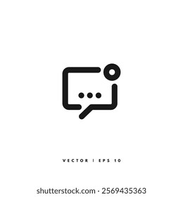 Chat Message Bubble Icon. Editable Stroke