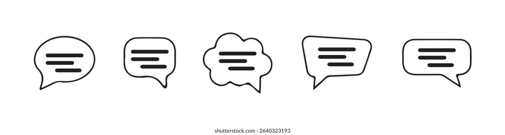 Chat Message Bubble Icon Set. Communication and Chat Symbols – Flat Message Bubble Design. Vector eps 10