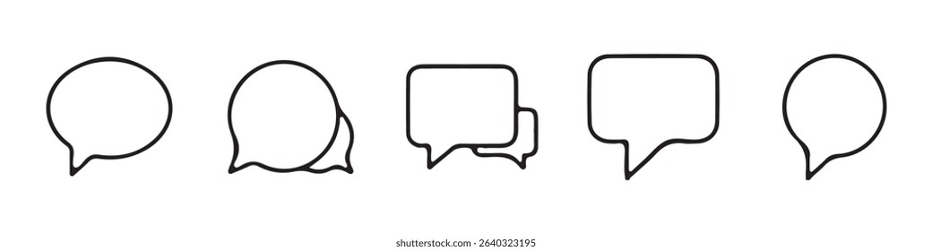 Chat Message Bubble Icon Set. Communication and Chat Symbols – Flat Message Bubble Design. Vector eps 10