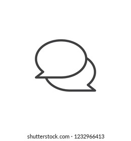 Chat Message Bubble outline icon. linear style sign for mobile concept and web design. Speech bubbles simple line vector icon. Conversation symbol logo illustration. Pixel perfect vector graphics