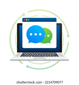 Chat Message Bubbles icon on white background. Vector stock illustration.