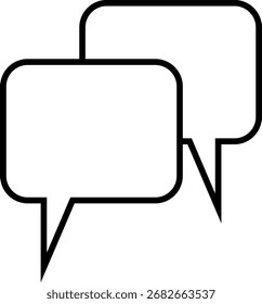 Ícone de bolhas de mensagem de bate-papo para comunicação on-line, mensagens de texto, conversação em mídias sociais, feedback e interação digital com fundo transparente