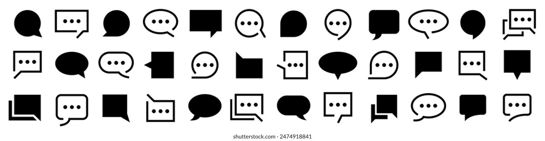 Chat Message Bubbles icon set. Comment icon speech bubble. Text Message. Talk message. Vector Illustration