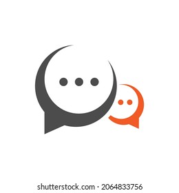 Chat Message Bubbles Sign Vector Template. Talk bubble speech icon. Chat Flat. Dialogue balloon Button Vector