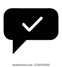 Chat Message Check Outline Icon Design