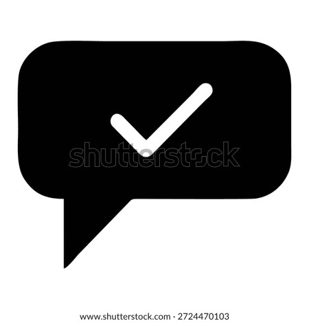 Chat Message Check Outline Icon Design