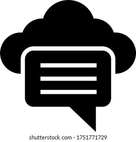 chat, message, cloud computing glyph icon 