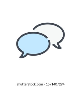 Chat and message color line icon. Dialog and communication vector outline colorful sign.