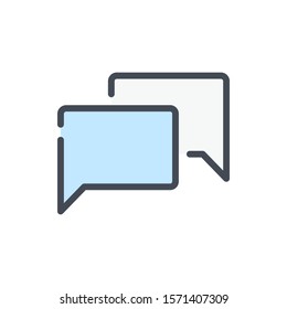 Chat and message color line icon. Dialog and communication vector outline colorful sign.