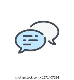 Chat and message color line icon. Dialog and communication vector outline colorful sign.