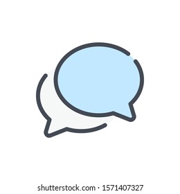 Chat and message color line icon. Dialog and communication vector outline colorful sign.