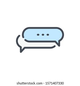 Chat and message color line icon. Dialog and communication vector outline colorful sign.
