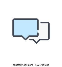 Chat and message color line icon. Dialog and communication vector outline colorful sign.
