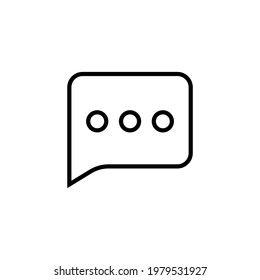 Chat and message or feedback linear icon in black. Dialog and communication outline sign. Isolated logo bubble pictogram. Social media illustration. Technical support symbol, ui, ux. Vector EPS 10 