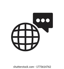 icono de comunicación global de mensajes de chat