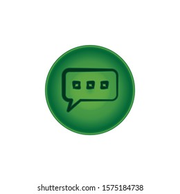 Chat and Message Green Icon for Designers on Green Circle
