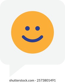 Chat Message Happy Icon Vector Flat Illustration