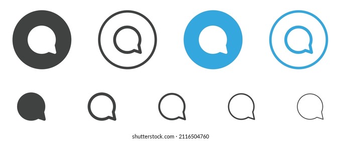 Chat message icon, comment speech bubble symbol - talk, message, Bubble, chat, comment icon in filled, thin line, outline and stroke style for apps and website	
