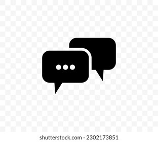 Diseño de iconos de mensajes de chat en fondo transparente. Comunicación en línea, Conversación, SMS, Notificación, Chat en grupo. Icono de chantaje de diseño vectorial e ilustración. 

