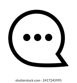 Icono de chat y mensaje en icono de estilo de esquema plano