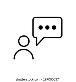 Vector de diseño de línea de icono de mensaje de chat