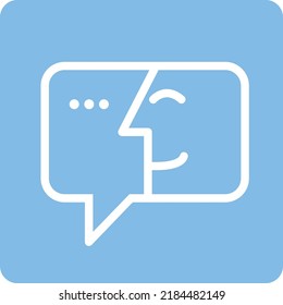 Chat, message icon, outline style, vector illustration.