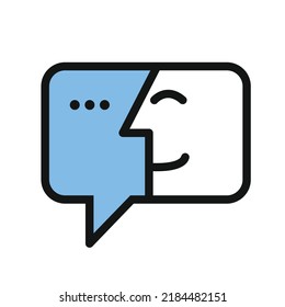 Chat, icono de mensaje, estilo de contorno, ilustración vectorial.