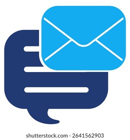 Chat Message icon represented by envelope, chatbox Dualtone style.