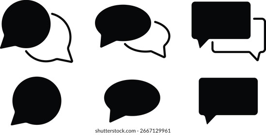Chat-Nachrichten-Symbol-Set, Chat-Blasen-Symbol-Symbol, Sprechblasen-Illustration für die Kommunikation,
