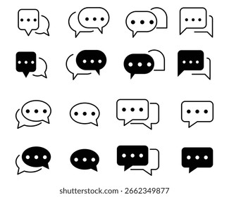 ícone de mensagem de chat definido para eps10 vetor de comunicação online.